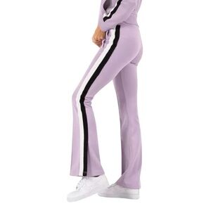 Pam & Gela Flare Leg Lavender Tuxedo Stripe Track Pants size S NWT